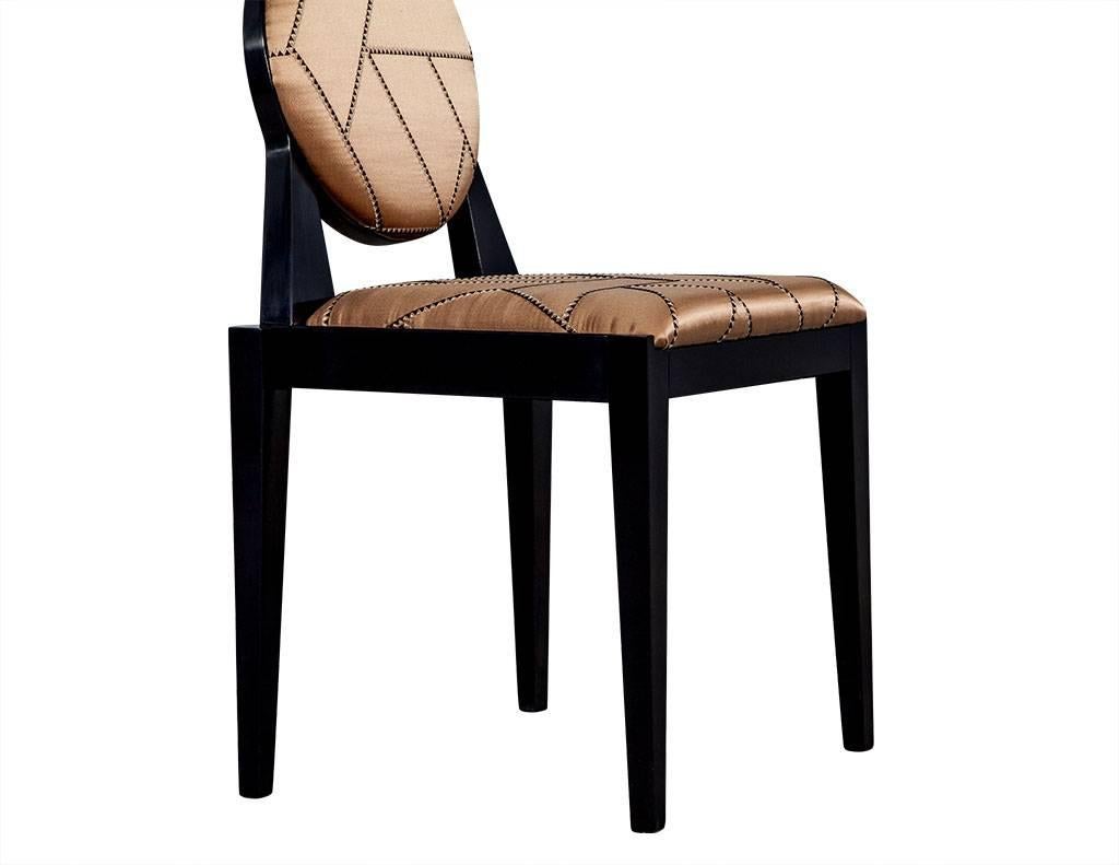 Fabric Set of Eight Carrocel Custom Deco Inspired Arrondi Dining Chairs