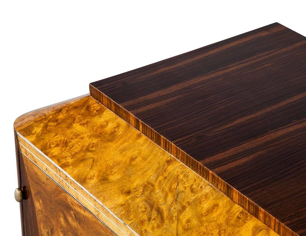 Unique Burl Wood Art Deco Console Sideboard Buffet Server Cabinet 1