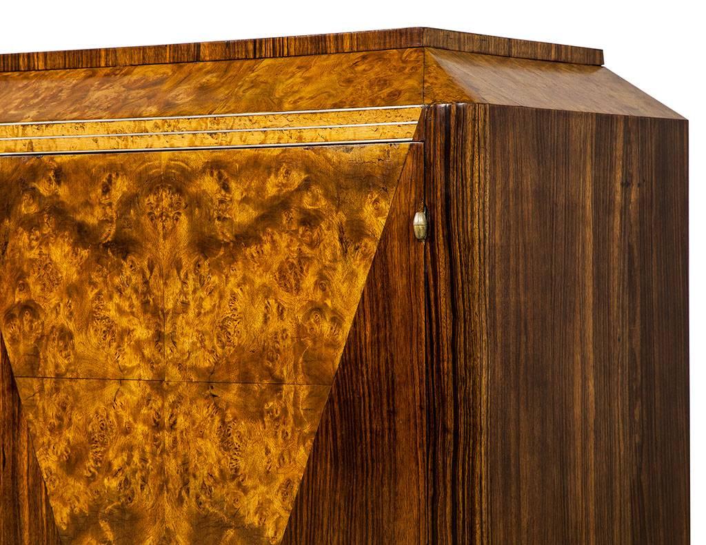 Unique Burl Wood Art Deco Console Sideboard Buffet Server Cabinet 2