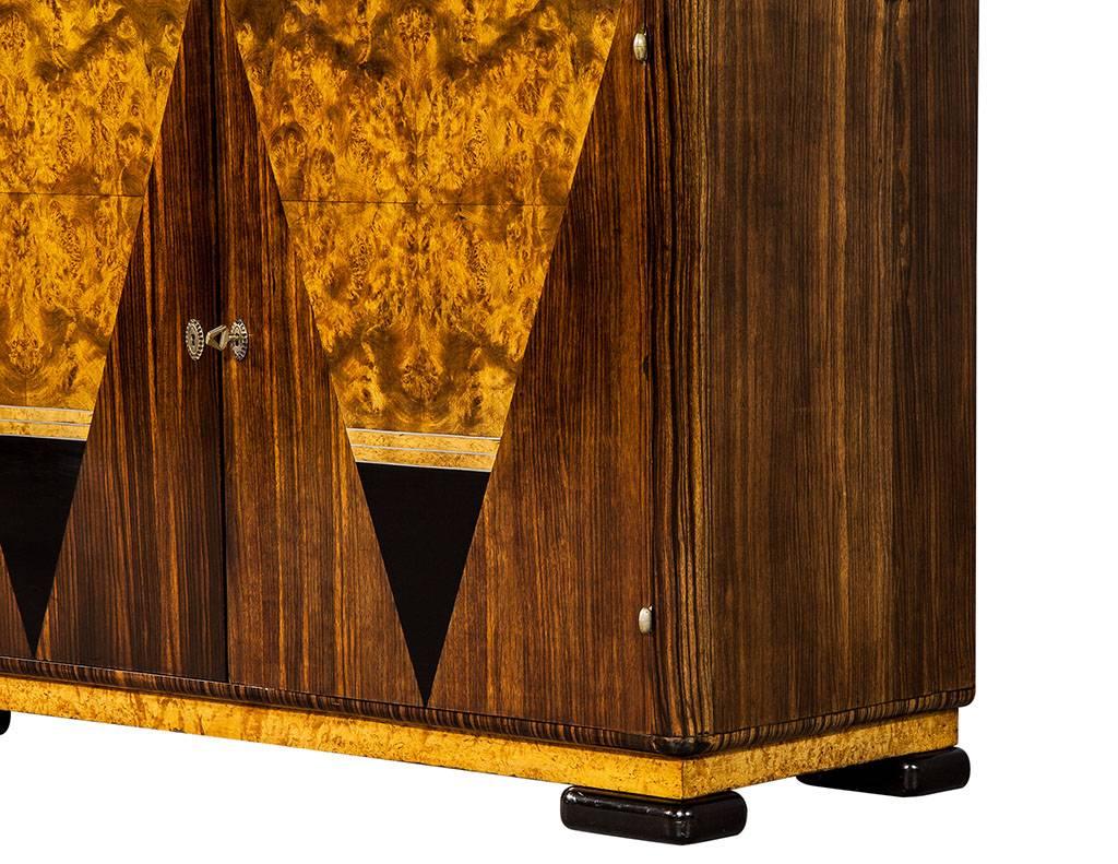 Unique Burl Wood Art Deco Console Sideboard Buffet Server Cabinet 3