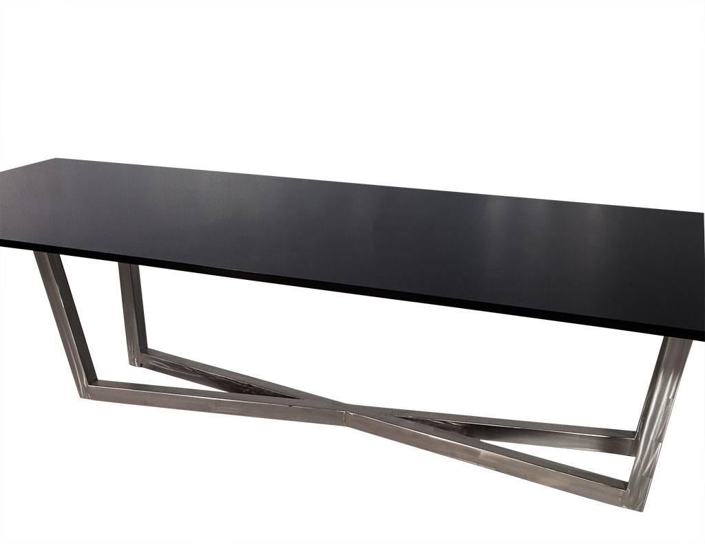 modern black lacquer dining table