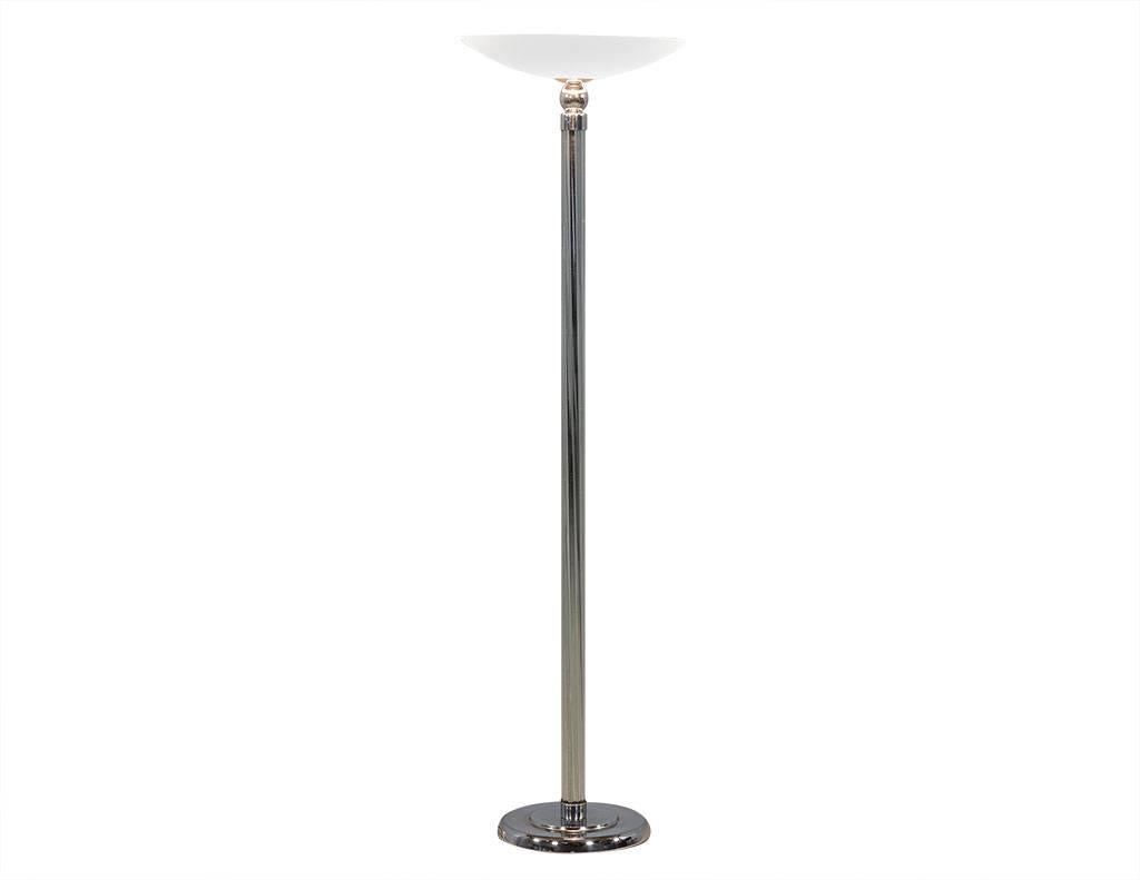 American Art Deco Glass Rod Floor Lamp