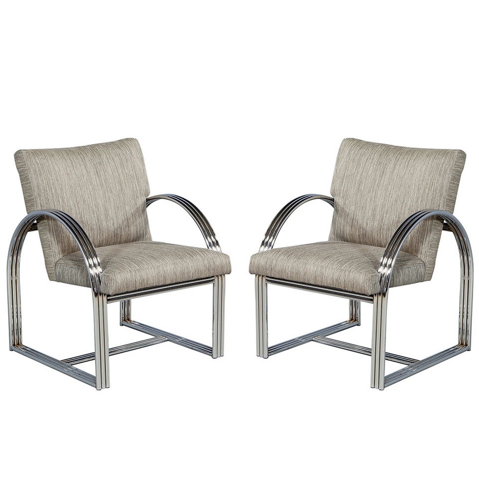 Vintage Pair of Leather and Chrome Wassily Chairs at 1stDibs