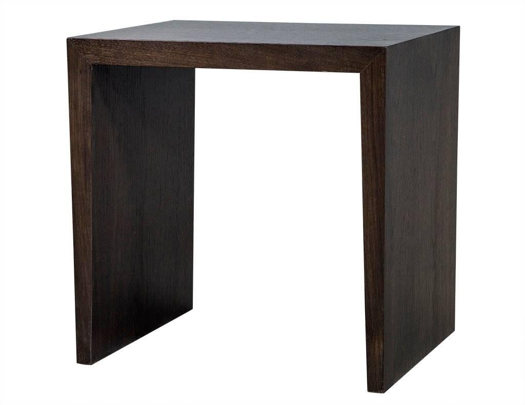 Carrocel Custom Walnut Console Table with Stool Set For Sale 3