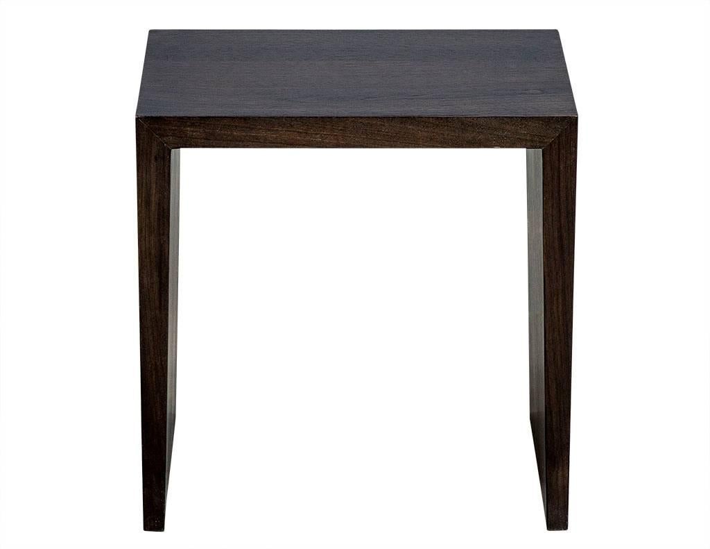 Carrocel Custom Walnut Console Table with Stool Set For Sale 4