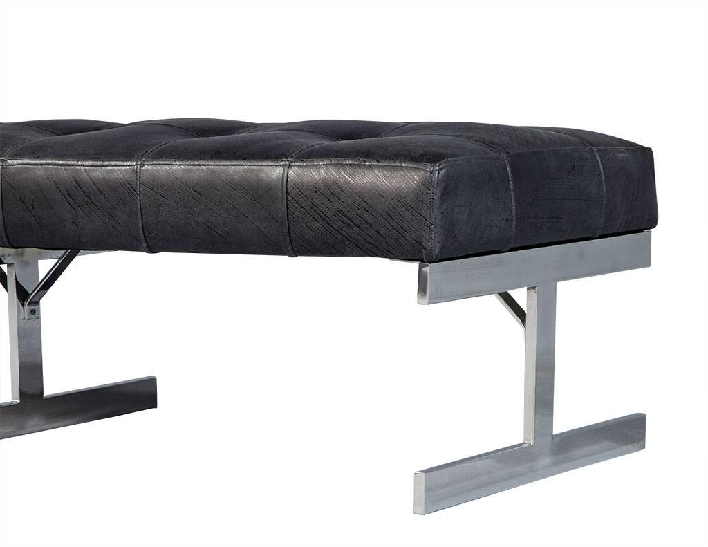 Mid-Century Modern Leather Day Bed 1