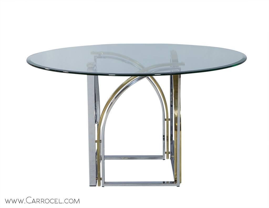 Mid-Century Modern Mid-Century Chrome and Brass Occasional Table