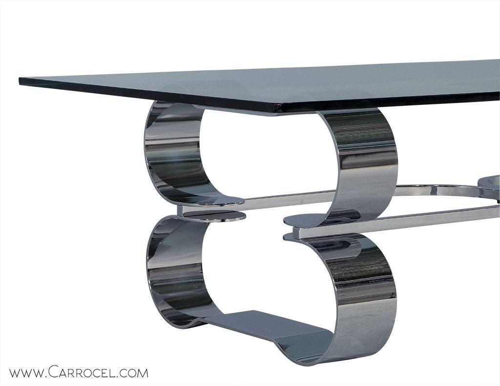 Post Modern Polished Chrome Cocktail Table 1