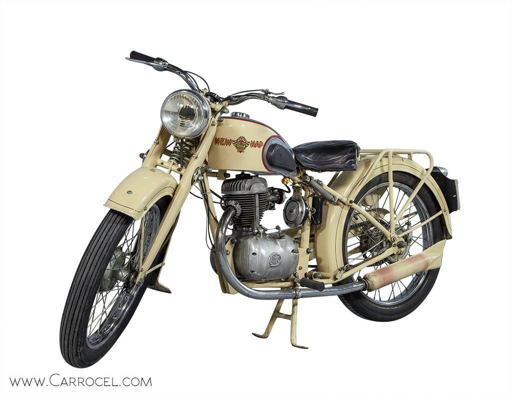 The French New-Map built a wide variety of proprietary engine motorcycles from the 1920s into the 1960s.The origins go back to the late 1890s when Joseph Martin set up a bicycle manufacturing and sub-contracting firm in Lyon, his son Paul was