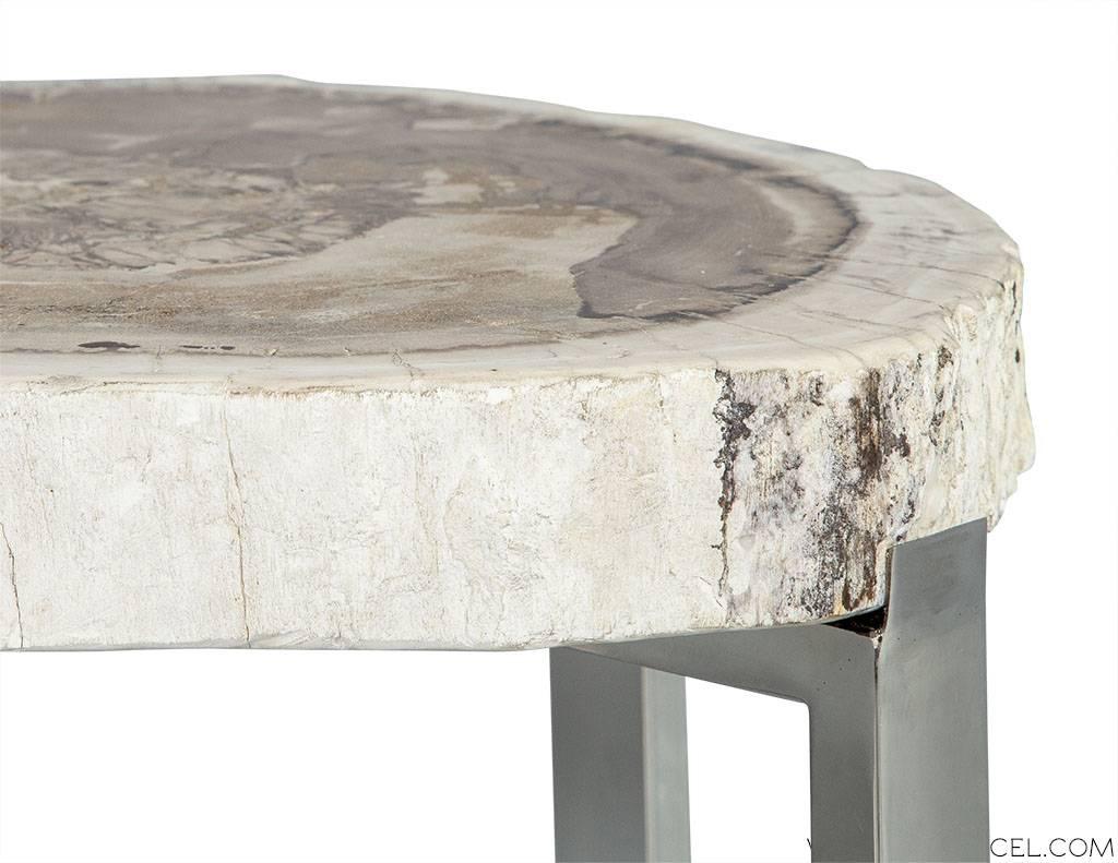 Petrified Wood Accent Table In Excellent Condition In North York, ON