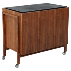 Mid-Century Modern Bar Cabinet with Hidden Lift Top Storage