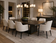 Set of 8 Custom Modern Dining Chairs in Grey and Black Flusso Chair by Carrocel