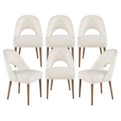 Set of 6 Carrocel Custom Moderno Dining Chairs in Performance Linen
