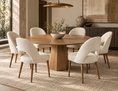 Set of 6 Carrocel Custom Moderno Dining Chairs in Performance Linen