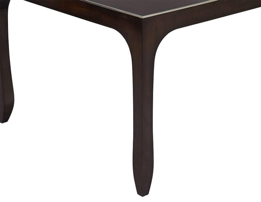 Custom Walnut Dining Table Featuring Metal Inlay For Sale 2