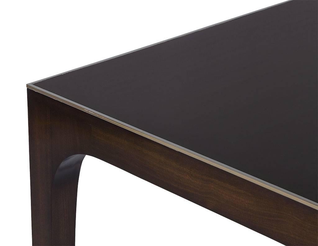 Custom Walnut Dining Table Featuring Metal Inlay In New Condition For Sale In North York, ON