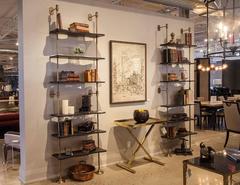 Pair of French Industrial Wall-Mounted Brass Étagères