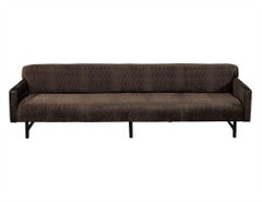 Milo Baughman Extra Long Sofa in Wavey Velvet