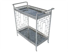 Chinoiserie Stainless Steel Bar Cart