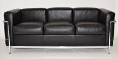 LC2 Three-Seat Leather Sofa by Le Corbusier for Cassina