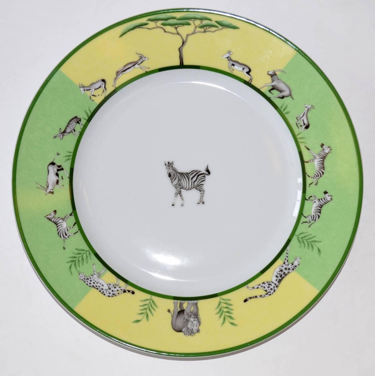 Hermès 'Africa Green' Porcelain Dinnerware Service for Eight 1