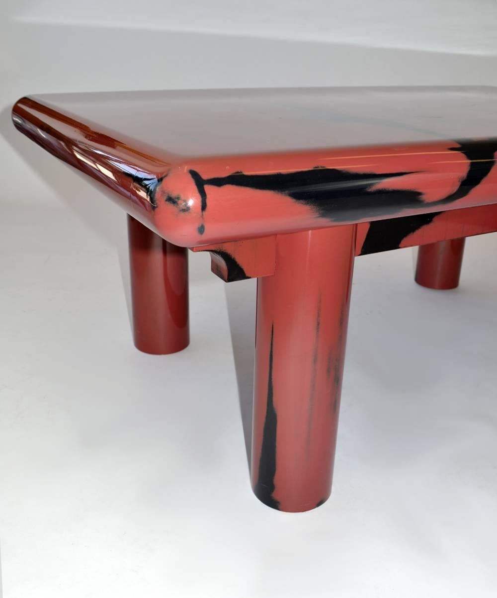 Mid-Century Modern Cocktail Coffee Table Post Modern Lacquer after Karl Springer 1980's