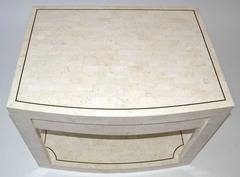 Karl Springer Table in Tessellated Stone Signed, USA, 1980s
