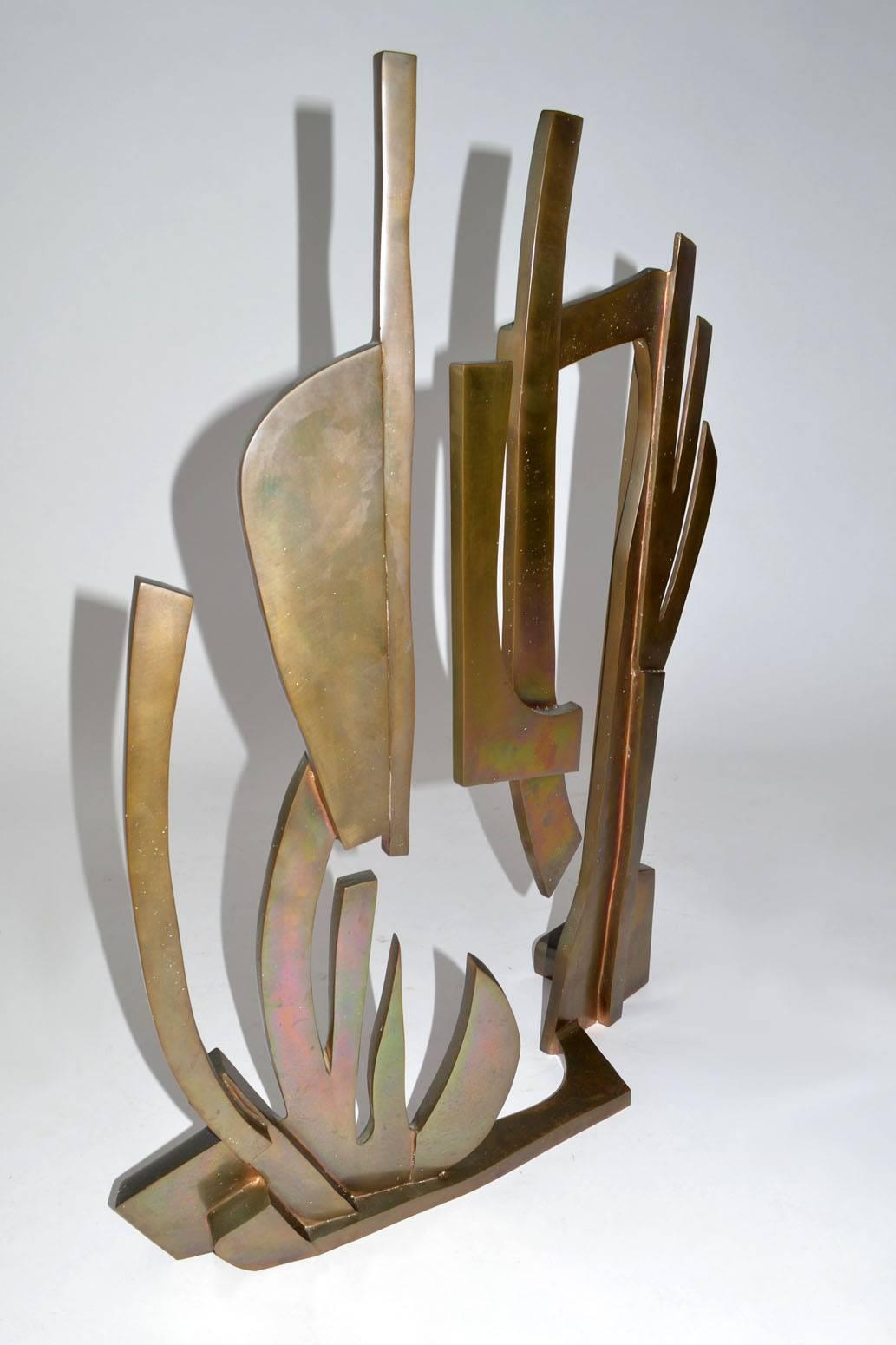 American Large Modern Abstract Bronze Sculpture by Oded Halahmy, New York, 1977
