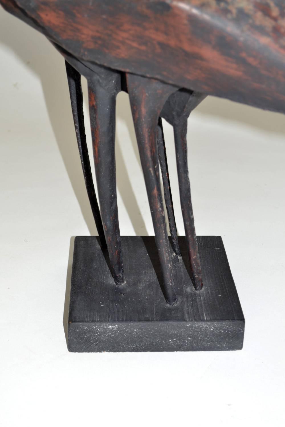 Metal Abstract Brutalist Sculpture Robert Klein Mid-Century Modern