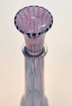 Murano Blown Glass Decanter Vetreria Fratelli Toso Signed, Italy, 1960s