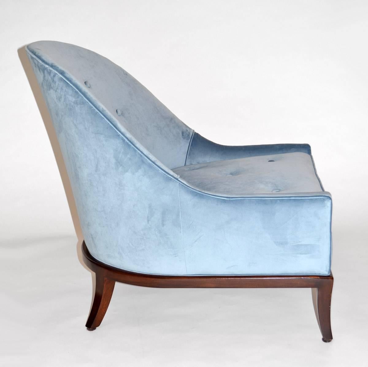 Mid-Century Modern Pair of Rare Slipper or Lounge Chairs by T.H. Robsjohn-Gibbings for Widdicomb