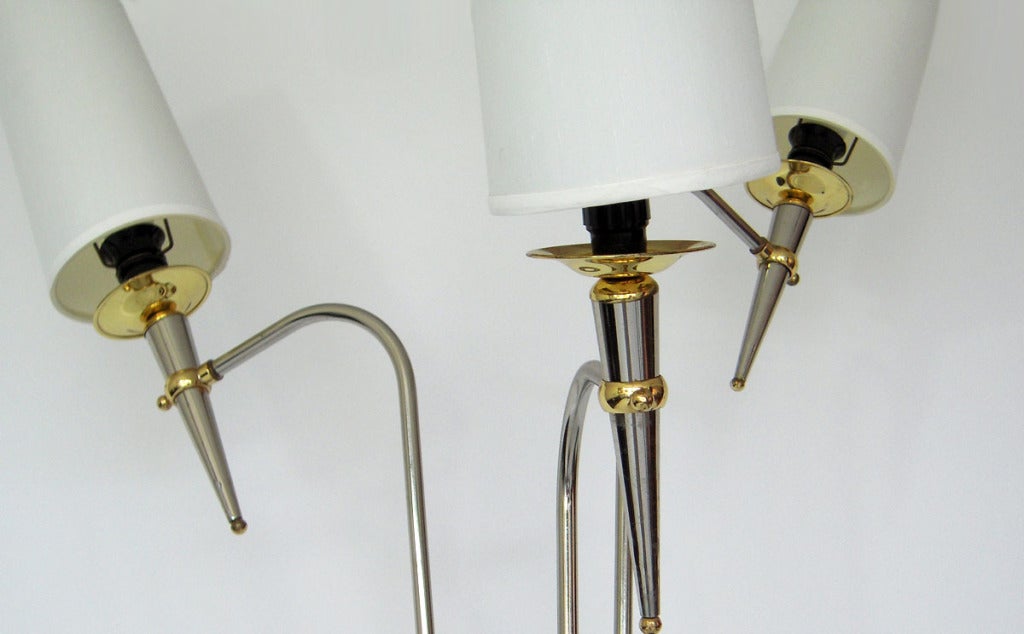 Steel Three-Arm Floor Lamp Fabulous French Design
