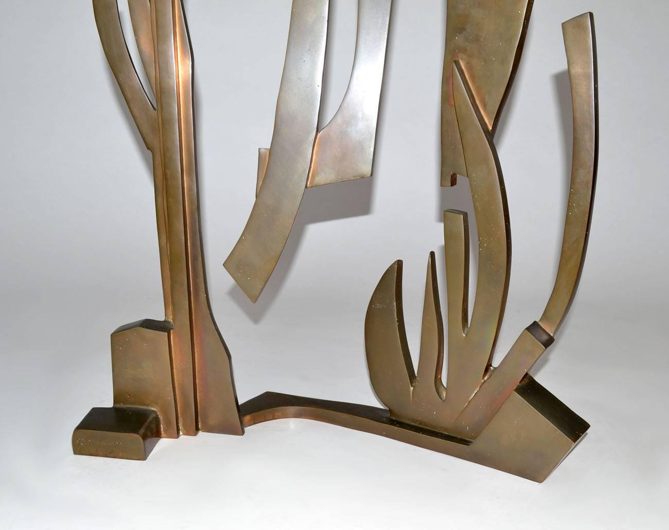 Modern Abstract Bronze Sculpture by Oded Halahmy, New York, 1977 In Good Condition In Ft Lauderdale, FL