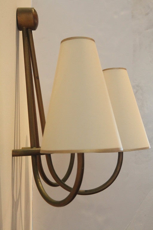 Pair of Jean Royère Sconces, France, 1950 In Good Condition In Los Angeles, CA
