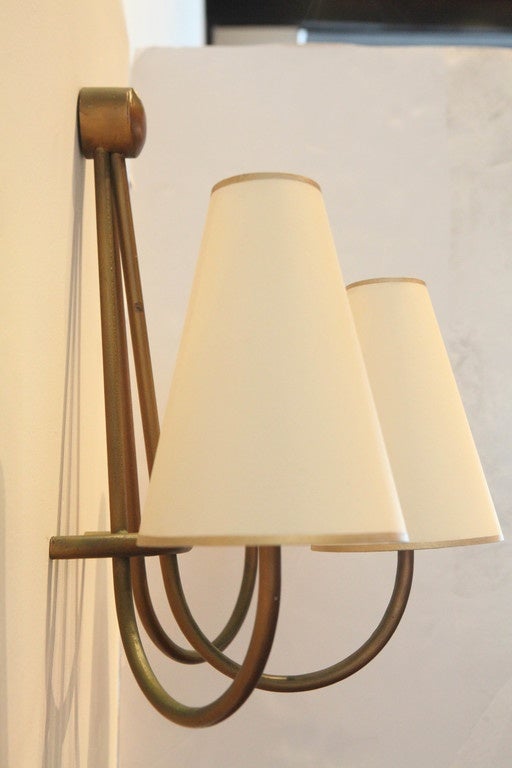 Mid-20th Century Pair of Jean Royère Sconces, France, 1950