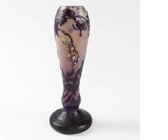 A French Bleeding Heart’ Enameled Cameo Glass Vase by Muller Frères
