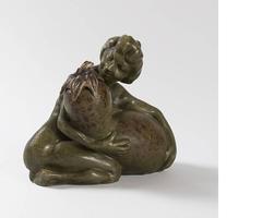 Tintero de cerámica Art Nouveau francés de Carabin