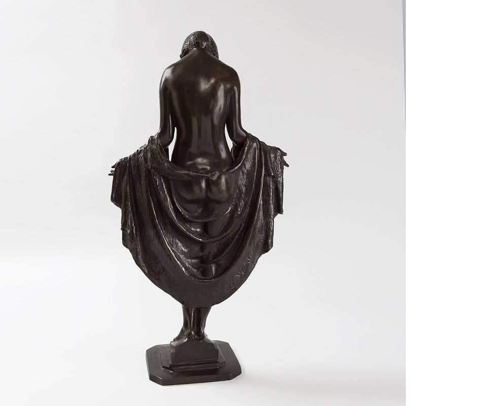 A Czech Art Deco “Nocturne” bronze sculpture by Josef Mario Korbel. The figure features a Female Nude Bather. Circa 1920.

Cf. Janis Conner and Joel Rosenkranz, Rediscoveries in American Sculpture Studio Works 1893-1939, Illus. p. 97. 

Signed,