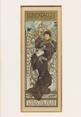 French Art Nouveau Lithograph, "Lorenzaccio, " Alphonse Mucha