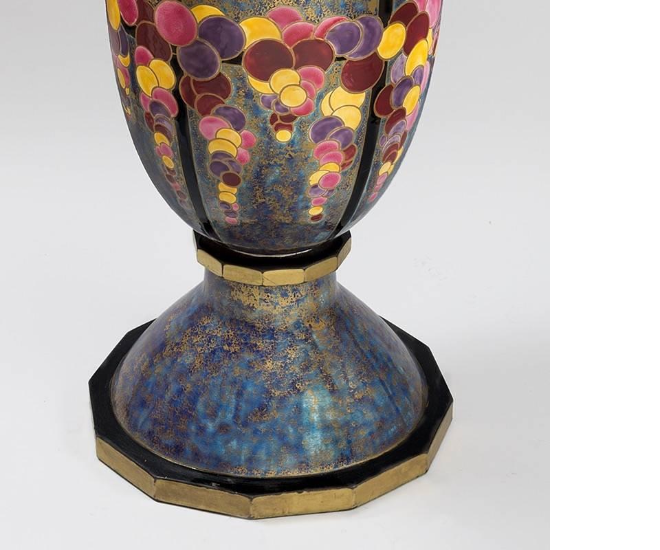 Early 20th Century Monumental Ceramic Floor Vase by Odette Chatrousse-Heiligenstein