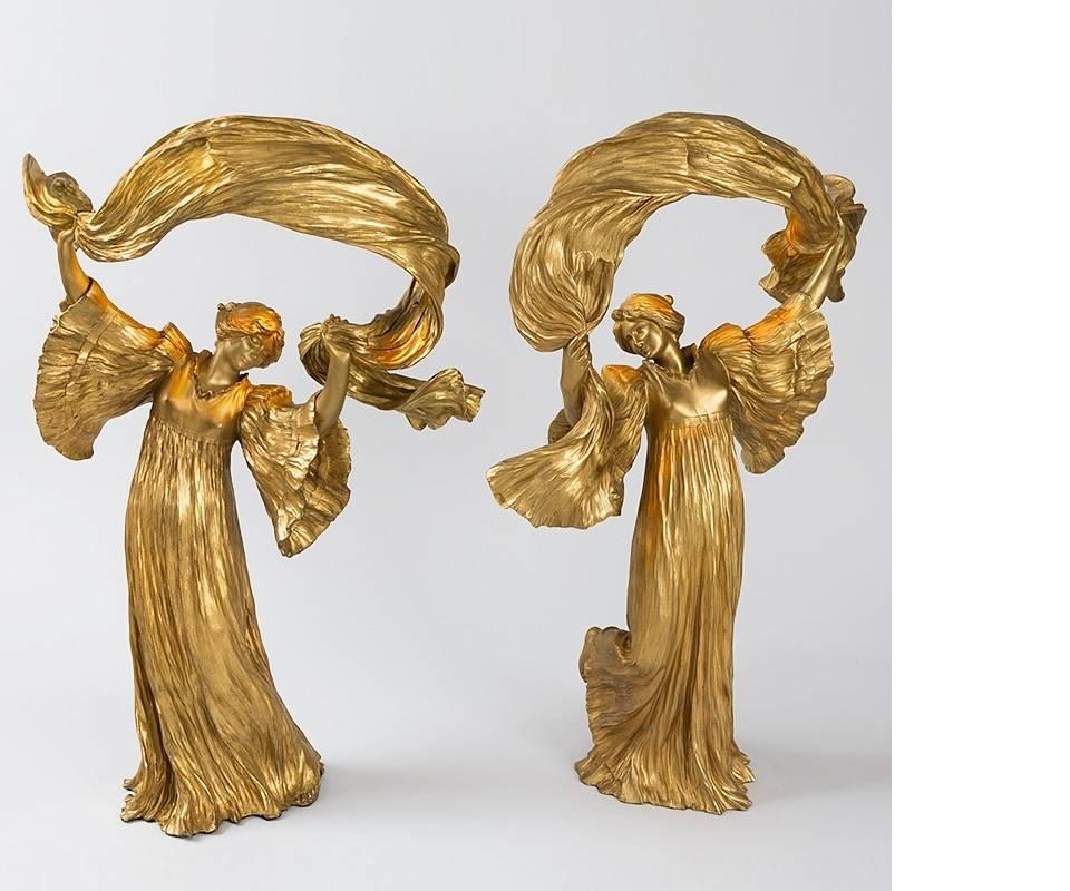 Bronzes dorés Art Nouveau 
