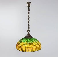 "Geometric Brick" Chandelier by Tiffany Studios