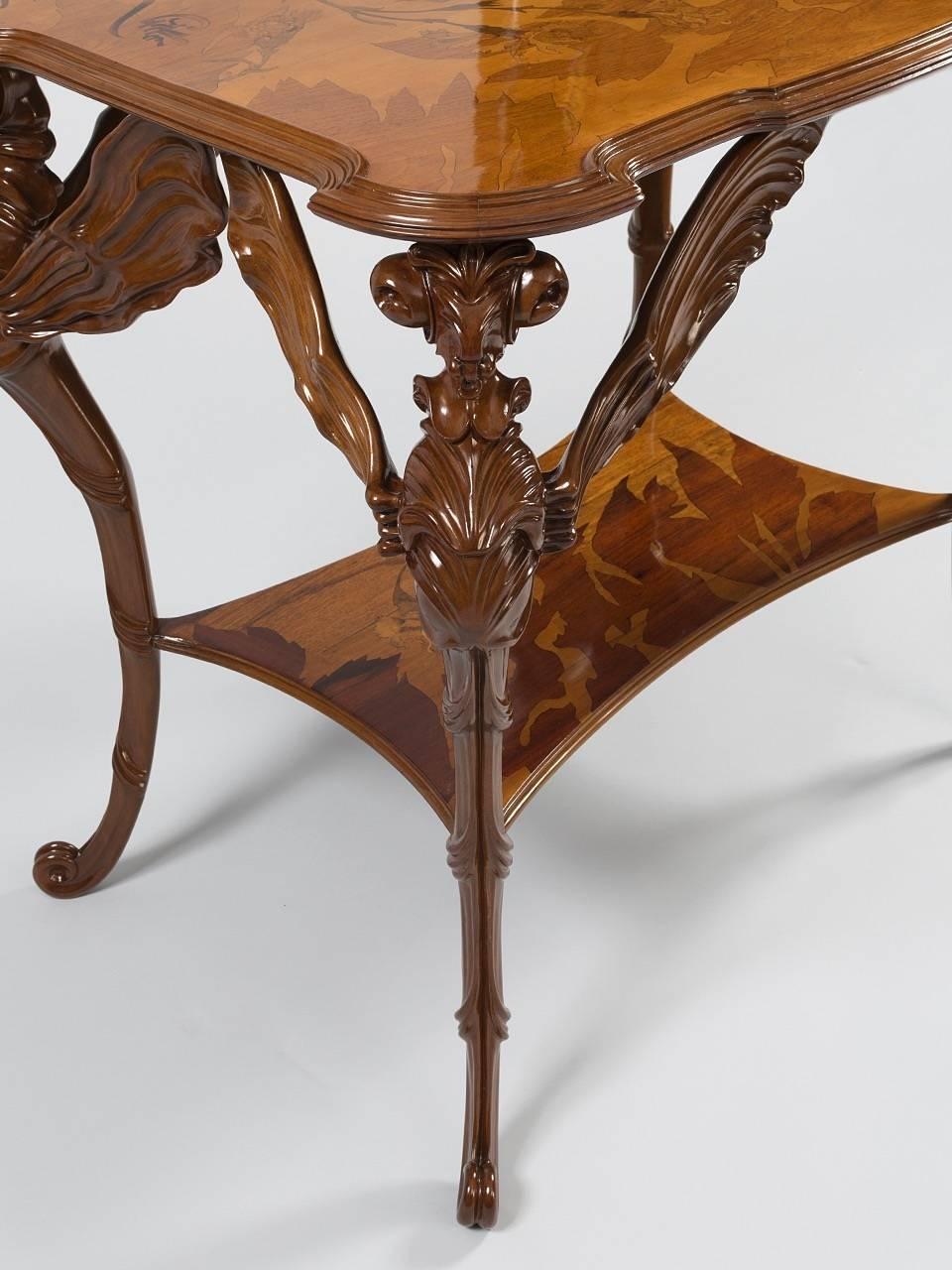 French Art Nouveau Dragonfly Table by Émile Gallé In Excellent Condition In New York, NY
