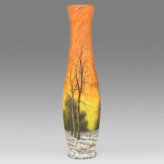 Daum Nancy "Winter Scene" Art Nouveau Glass Vase
