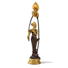 Charles Korschmann "Femme aux fleurs" Lighted Sculpture