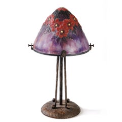 Gabriel Argy-Rousseau Pâte de Verre "Anemones de Bois" Night Light