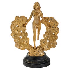 Sculpture Art nouveau de Louis Chalon représentant une jeune fille aux pensées