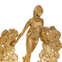 Sculpture Art nouveau de Louis Chalon représentant une jeune fille aux pensées