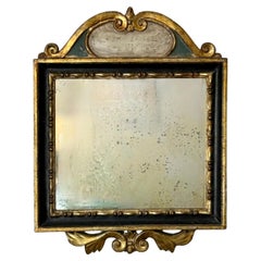 18th Century Polychrome Pedimented Mirror