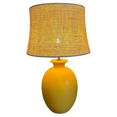 Mid-Century Yolk Yellow Ceramic Table Lamp, Kostka, Paris, 20th Century